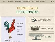 Tablet Screenshot of fitzgeraldletterpress.com